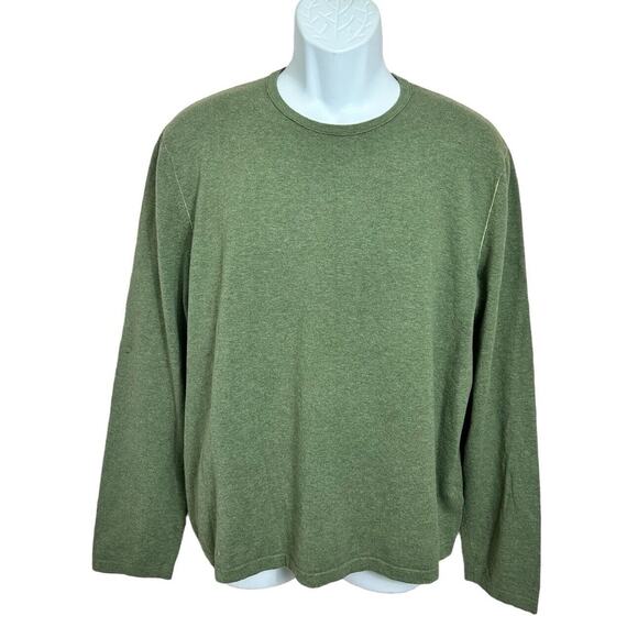 Mens Banana Republic Cotton Cashmere Green Sweater Sz Large Pullover Long-sleeve - Picture 1 of 5